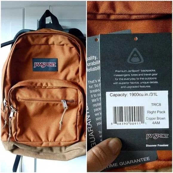 Orange Jansport Bella Jansport Copper Brown Backpack Jansport Bags Iso  Jansport Copper Brown Or Brown Canyon Right Pack Back Packs Poshmark